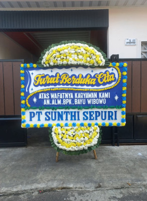 Papan Bunga Duka di Kampung Jawa I